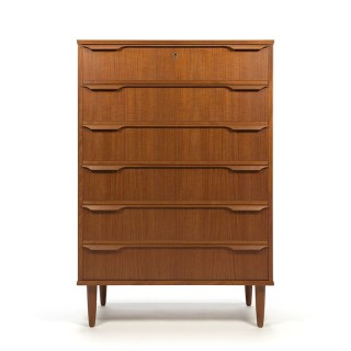Large model Danish vintage teak chest of drawers