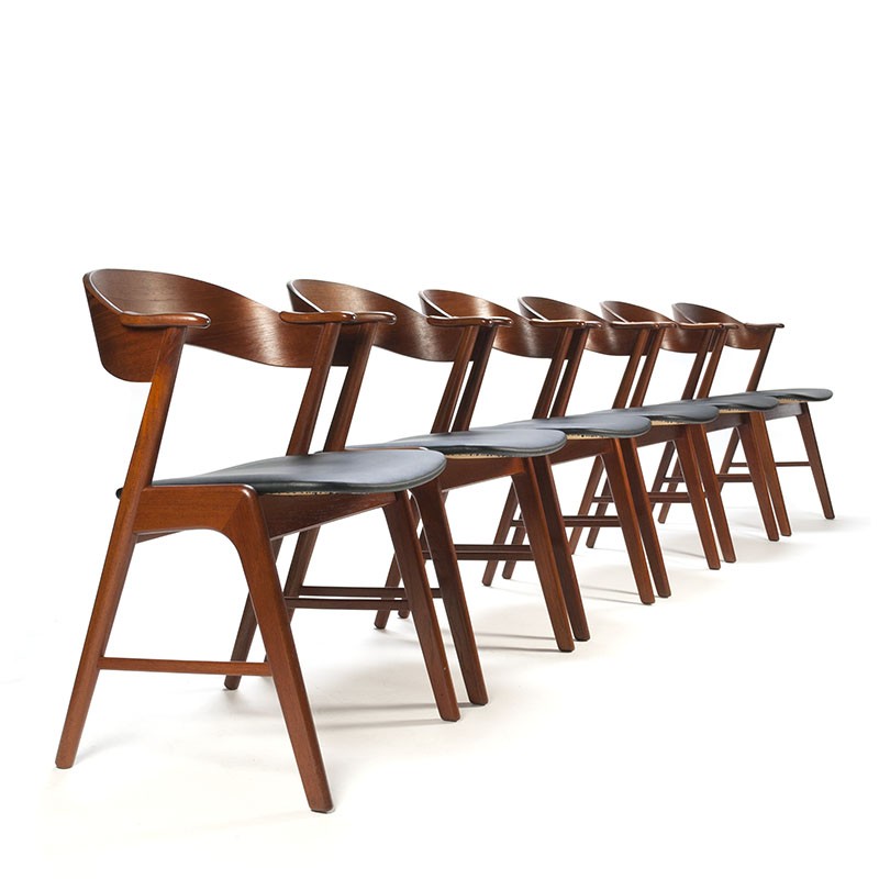 blouse geweer verdieping Vintage set van 6 stoelen design Kai Kristiansen - Retro
