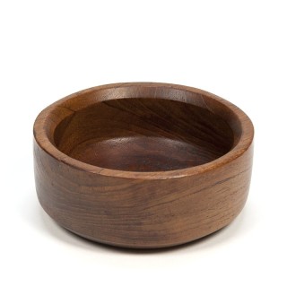 Kleine schaal vintage rond teak