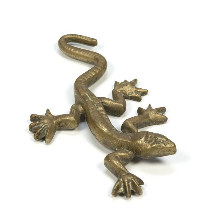 Vintage small brass salamander
