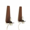 Danish vintage set of 2 plywood wall lamps