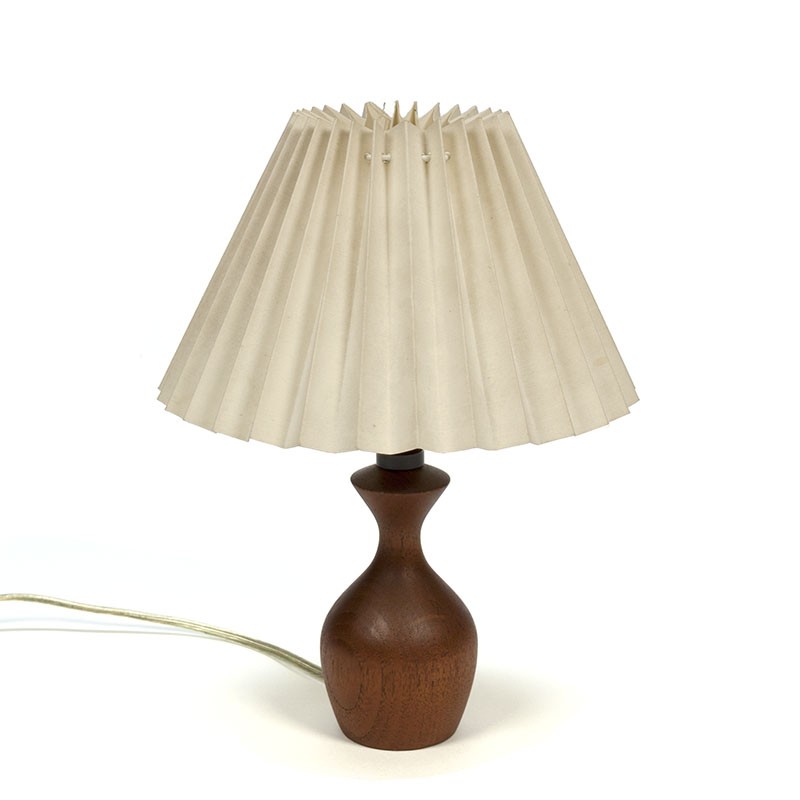 Small Teak Vintage Danish Table Lamp, Small Antique Table Lamp Shade