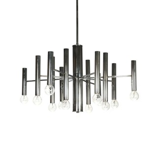 Vintage chrome hanging lamp Sciolari style