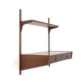 Deens vintage wandbureau in teak