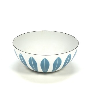 Vintage enamel lotus bowl blue