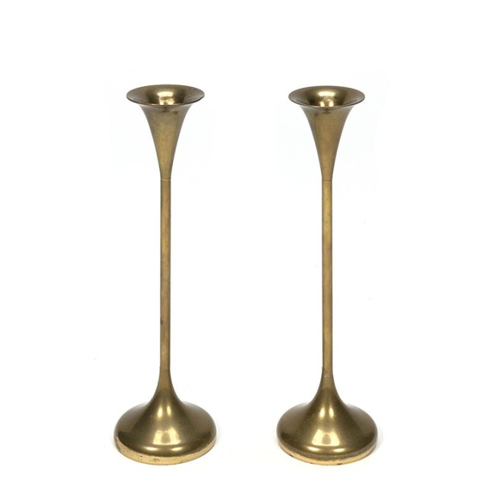 Brass set of 2 vintage candlesticks