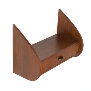 Danish vintage small wall cabinet with drawer