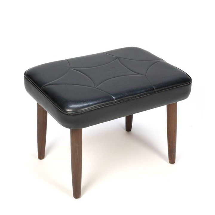 Danish black vintage ottoman or pouf