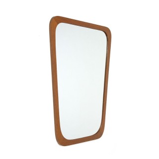 Spiegel met vintage teakhouten rand Deens