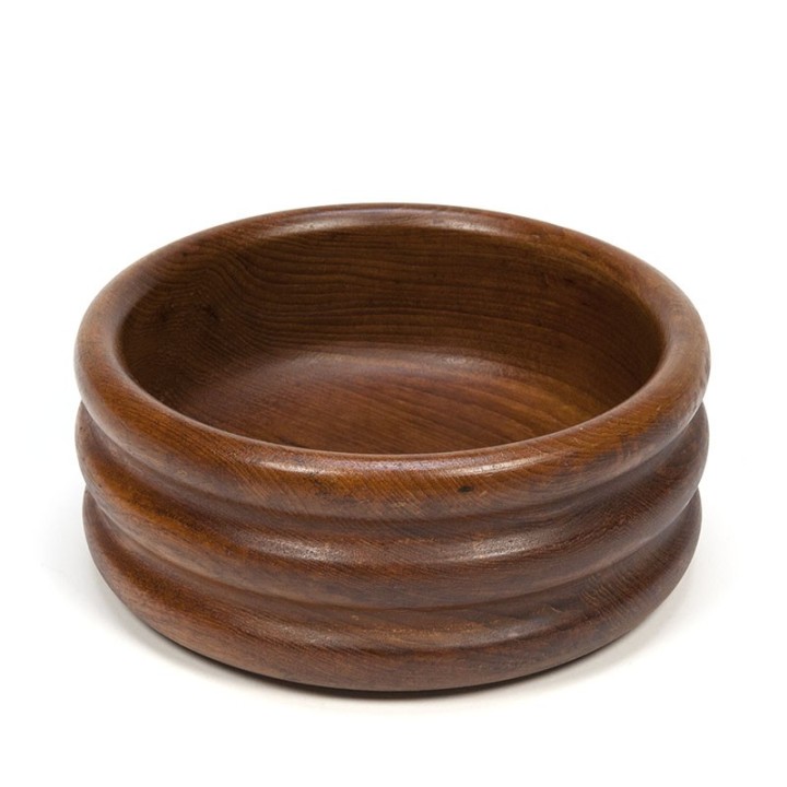 Groot model fruitschaal van teakhout vintage