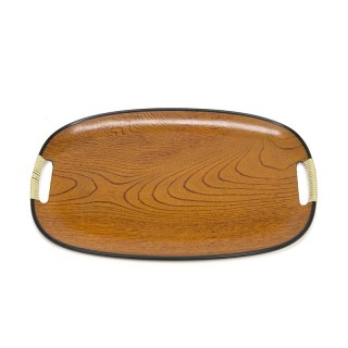Vintage tray with wood structure