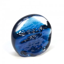 Blauw glazen vintage gesigneerd object