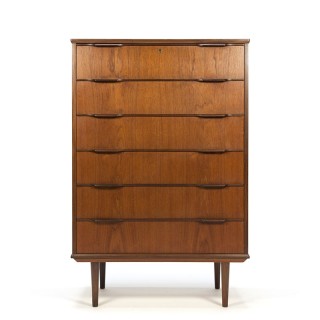 Teakhouten Deense vintage ladekast groot model