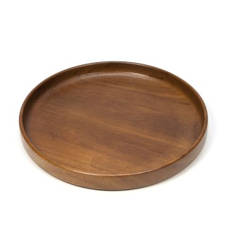 Large low vintage fruit bowl of teak