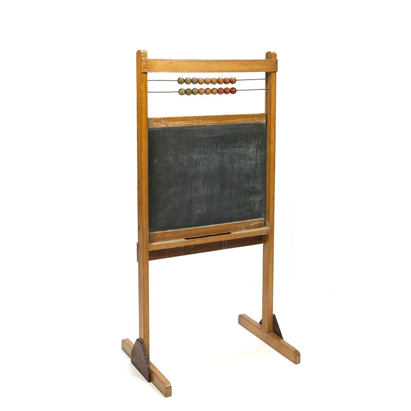 Vintage school krijtbord met telraam - Retro Studio