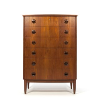 Vintage ladekast Deens design met 6 lades