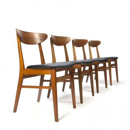Set van 4 vintage Deense Farstrup 210 stoelen
