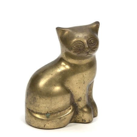 Brass cat vintage sculpture