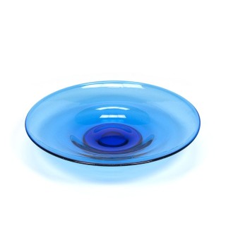 Vintage glass blue fruit bowl