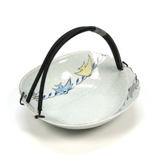 Vintage bonbon dish of earthenware with fish