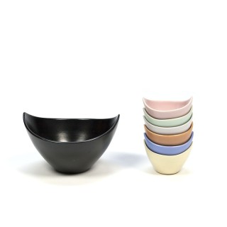 Vintage Driehoek Huizen plateel peanut set in pastel colors