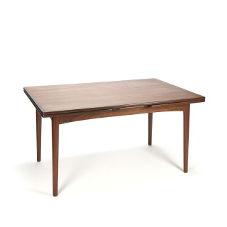 Vintage Deense design eettafel uitschuifbaar in teakhout
