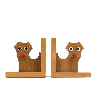 Vintage wooden bookends Dog