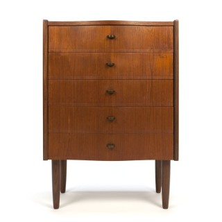 Drawer cabinet small vintage Danish model with brass detail