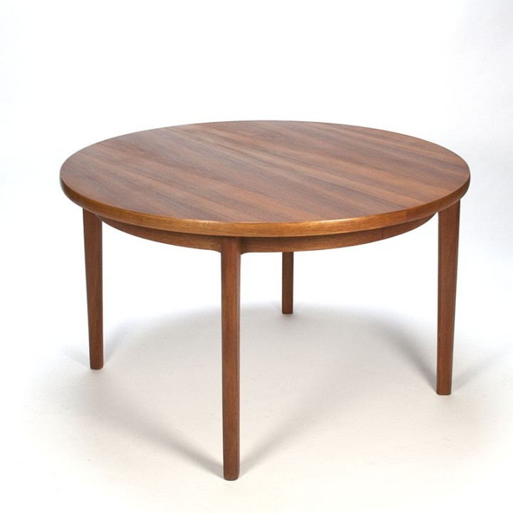 Extendable large teak Danish vintage dining table