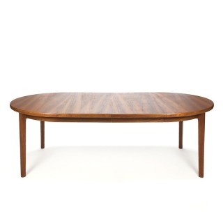 Extendable large teak Danish vintage dining table