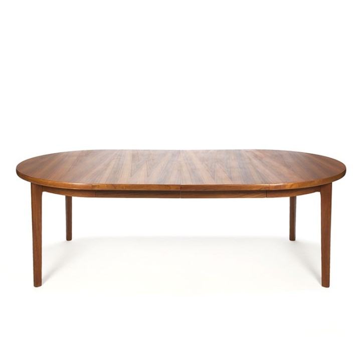 Extendable large teak Danish vintage dining table