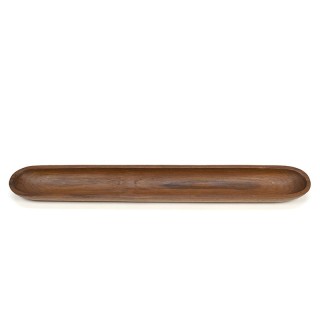 Elongated vintage teak platter