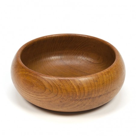 Round vintage bowl of teak