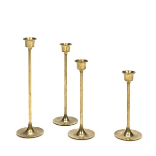 Set van 4 messing vintage kandelaars