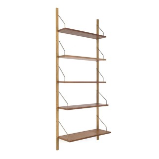 Deens vintage wandsysteem of boekenplanken in teak