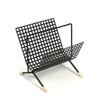 Perforated black metal vintage letter holder