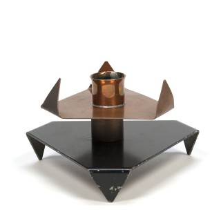 Vintage minimalistic metal candlestick