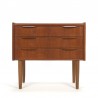 Small vintage model teak chest of drawers with 3 drawers