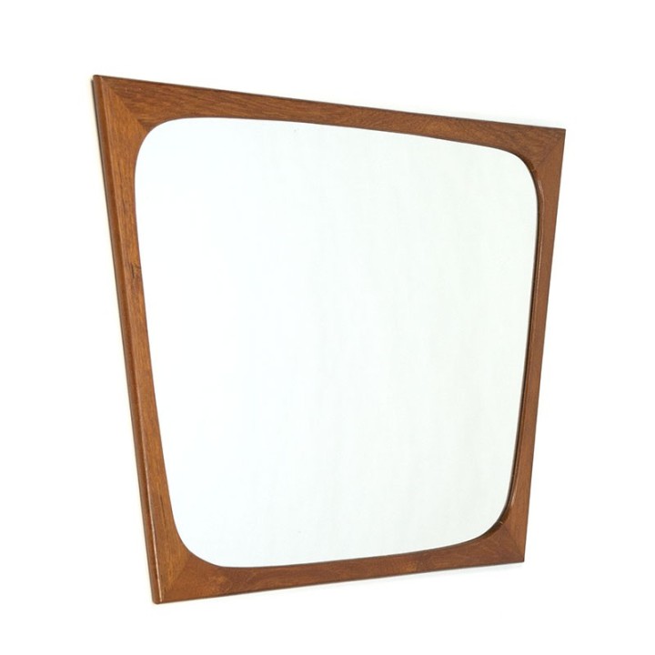Spiegel met teakhouten rand vintage Deens design