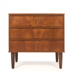 Vintage chest of drawers in teak with 3 drawers