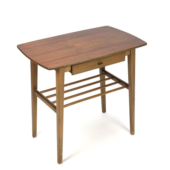 Vintage Danish side table with small drawer