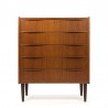 Danish vintage chest of drawers with 6 drawers in teak