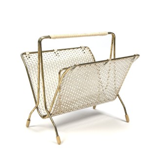 Geperforeerd wit metalen vintage brievenhouder