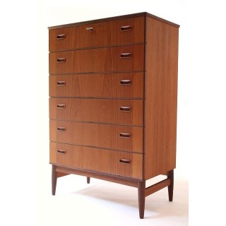 Teakhouten ladenkast op eiken frame jaren 60 - Retro Studio