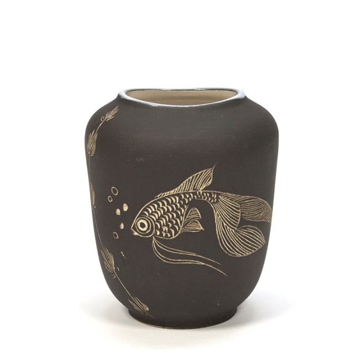 Klein model vintage vaasje met vis