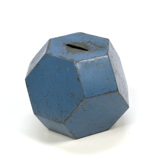 Vintage metal blue piggy bank from the 1930s