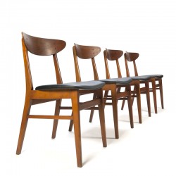 Deense set van 4 Farstrup model 210 vintage stoelen