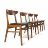 Danish set of 4 Farstrup model 210 vintage chairs