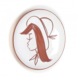 Vintage small wall plate with sixties girl
