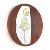 Vintage sixties wall plate with girl